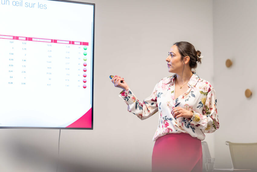BNI member delivering a business presentation during a weekly chapter networking meeting